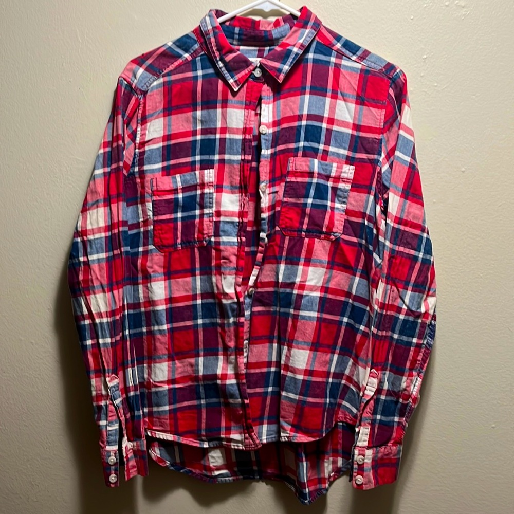 Red , Blue and white Universal threat flannel